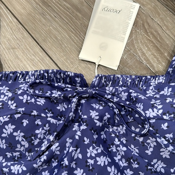 NWT! Peony Vacation Ruched Floral-Print‎ Stretch Swimsuit - Picture 6 of 7